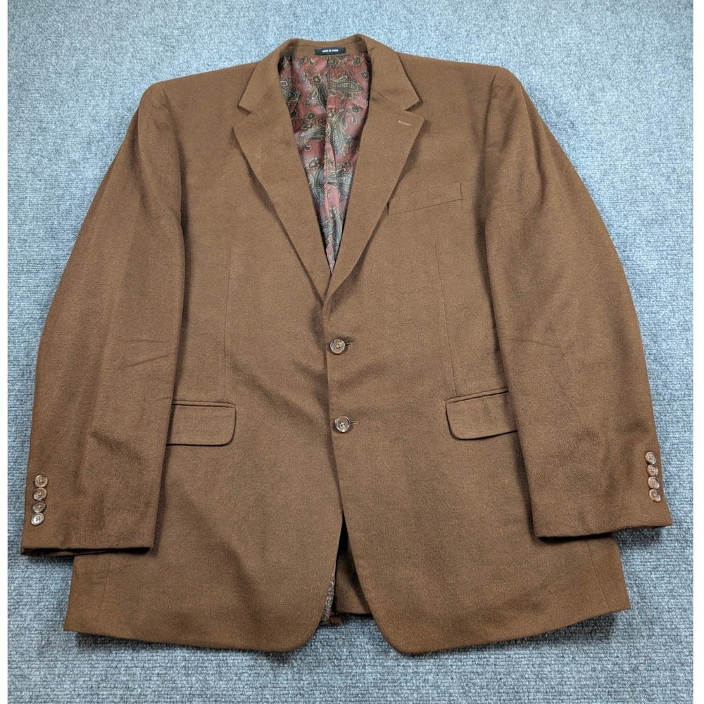 Lauren Ralph Lauren Mens Blazer 48LBrown Silk Wool Cashmere Sport Coat